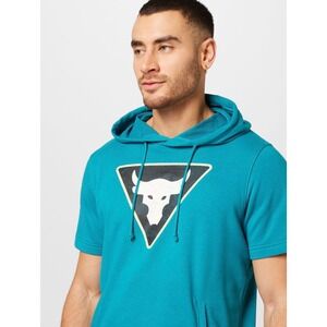 Under armour Mens medium Project‎ Rock Terry Short Sleeve Hoodie - Green blue